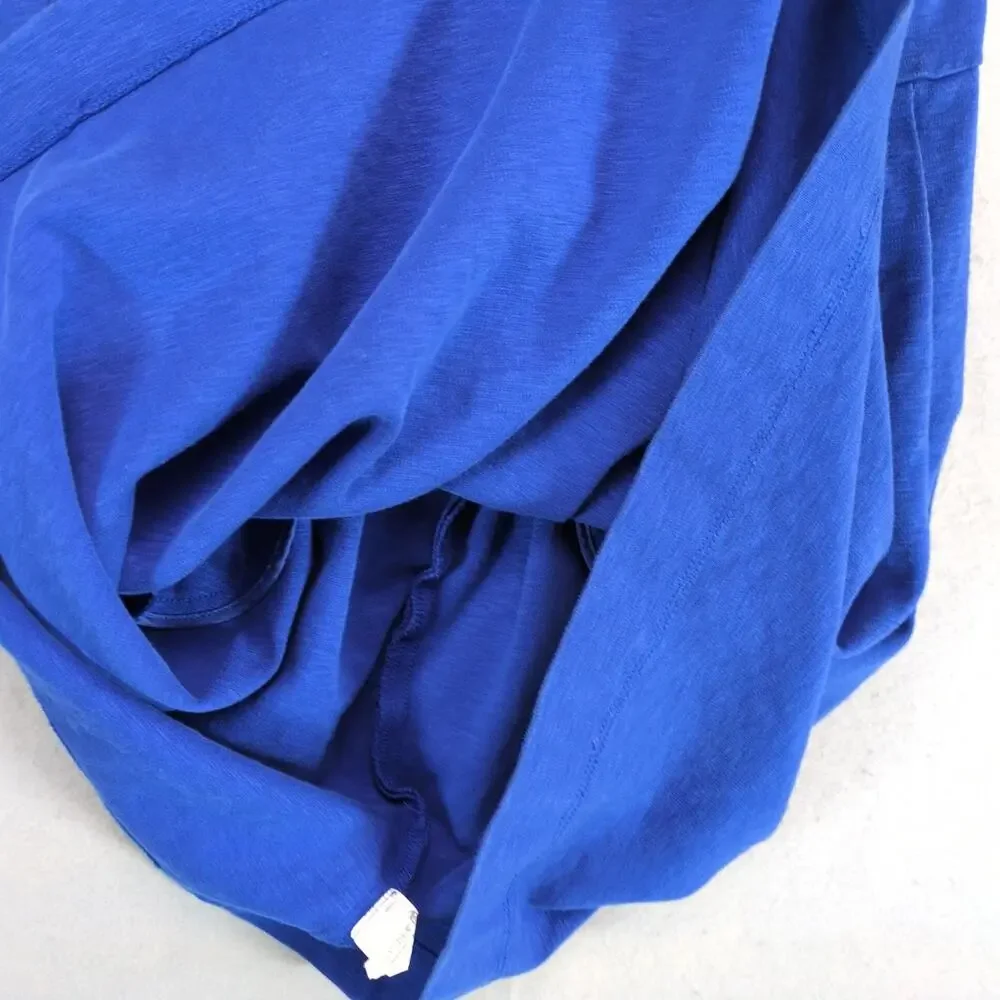 J Crew Blue Pleated Ponte Knit Fit & Flare Dress Sz M Knee-Length‎ Preppy Retro